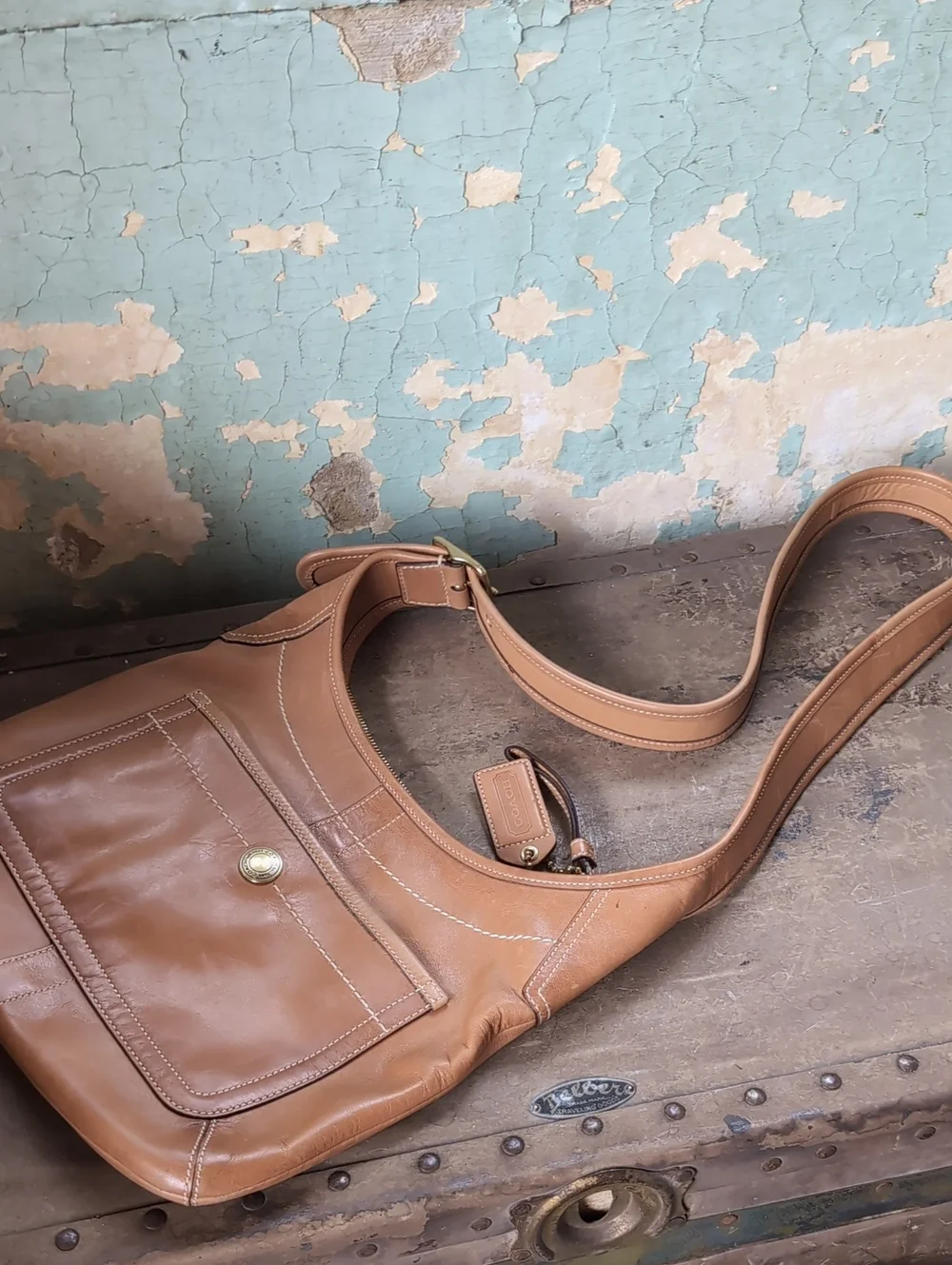 Coach Caramel Leather Shoulder Bag - Picture 2 of 13